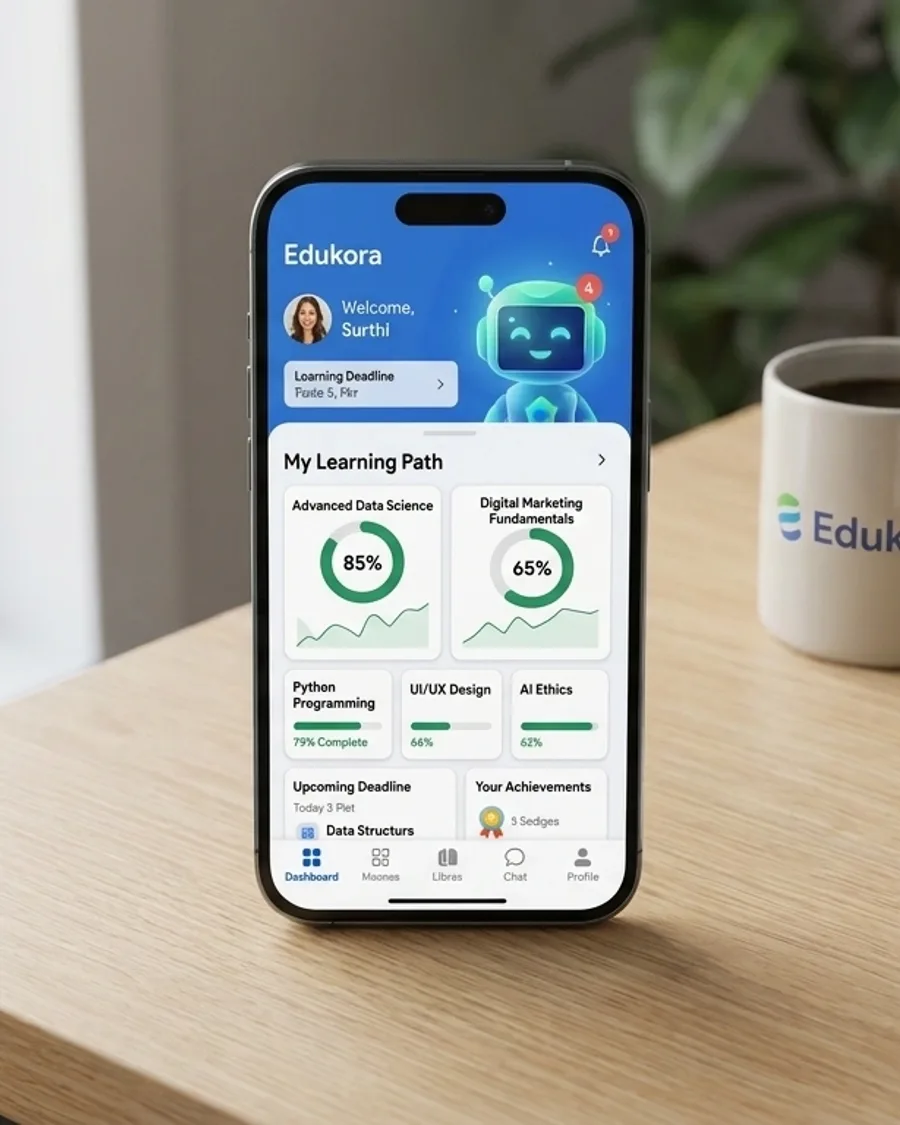 Application Edukora sur smartphone avec le tuteur IA Kora